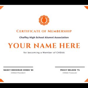 CHSAA Membership Certificate