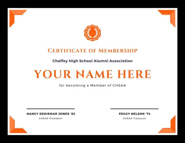 CHSAA Membership Certificate
